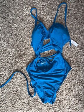 Adore Me Bright Blue Cutout One-Piece Swimsuit